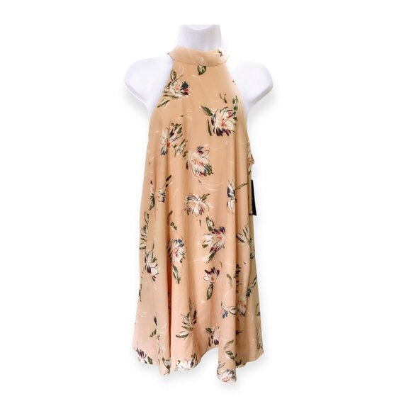 Lulus Merci Bouquet Floral Swing Dress Size S Peach Pink NWT - Picture 3 of 16